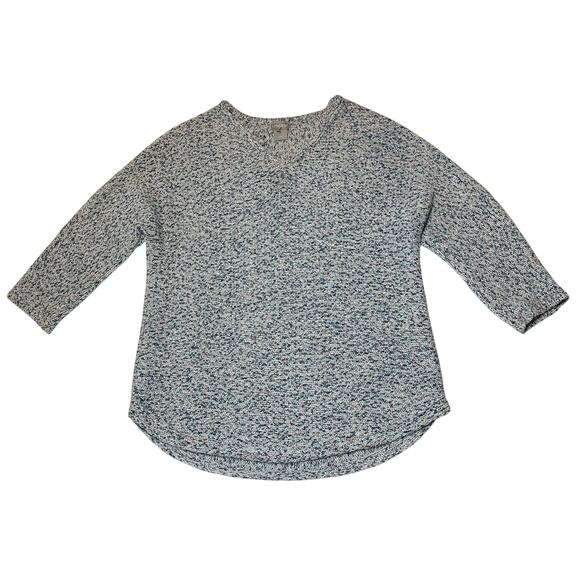 Chico’s V-Neck Pullover Sweater Size 0 US Small White Green Pink Shine Shimmer - Picture 3 of 7